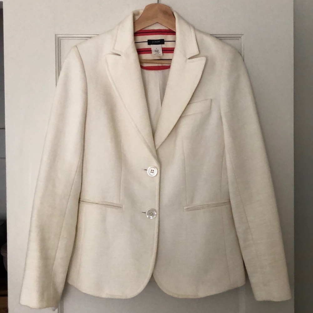 Jcrew cotton and linen off white blazer